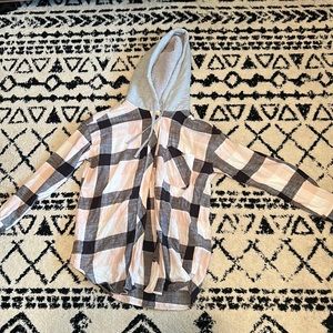 pink flannel with hood